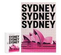 300 PCS Jigsaw Puzzles for Teenagerss Sydney Opera House Pink Jigsaws for Adults Relax Games Wall Decoration Help The Brain Exercise 300 PCS