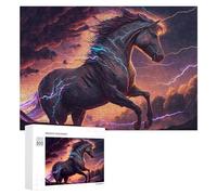 300 PCS Jigsaw Puzzles for Teenagerss Thundering Horse Sky Jigsaws for Adults Hands-on Game Presents for Women Help The Brain Exercise 300 PCS