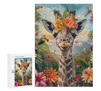 300 PCS Jigsaw Puzzles for Teenagerss Tropical Giraffe Adventure Puzzle For Teenagerss Difficult Challenge Educational Challenge Family Fun & Game Night 300 PCS