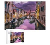 300 PCS Jigsaw Puzzles for Teenagerss Venice's Serene Waterways at Dusk Jigsaw Puzzle Toy Wall Decor Difficult Hard Unique Birthday And Xmas Gifts 300 PCS