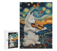 300 PCS Jigsaw Puzzles for Teenagerss Wolf Playing Violin Puzzles for Adults DIY Toys Difficult Challenge Stress Reduction Gifts 300 PCS