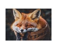 300 PCS Jigsaw Puzzles Funny Fox Creature Sleeping Puzzles Personalized Puzzle Wooden Picture Puzzle for Adults Photo Puzzle Art Wall Hanging Decor for Birthday Wedding Valentine's Day Anniversary