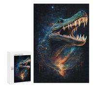 300 PCS Jigsaw Puzzles Galactic Crocodile Art Print-18 Jigsaw Puzzles for Teenagerss But Fun And Humorous Every Piece Is Unique - Learning Educational Toys 300 PCS