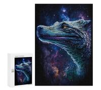300 PCS Jigsaw Puzzles- Galactic Lizard Art Print Jigsaw for Adults Relaxing Games Staycation Kill Time Deal As Gifts for The Whole Family 300 PCS