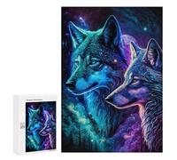 300 PCS Jigsaw Puzzles Galactic Wolf Pair Jigsaw Puzzles for Teenagerss But Fun And Humorous Every Piece Is Unique - Learning Educational Toys 300 PCS