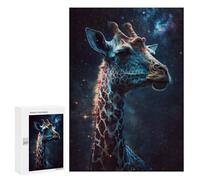 300 PCS Jigsaw Puzzles- Giraffe in Space Art Print-9 Jigsaw for Adults Relaxing Games Staycation Kill Time Deal As Gifts for The Whole Family 300 PCS