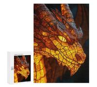300 PCS Jigsaw Puzzles Glowing Dragon Head Jigsaw for Teenagerss Precision Cutting Fun Activities at Home Challenging Game And Family Play 300 PCS