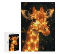 300 PCS Jigsaw Puzzles Glowing Giraffe Animal Jigsaws for Adults Anti-Stress Toys Staycation Kill Time Parent-child Interaction 300 PCS