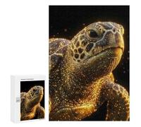 300 PCS Jigsaw Puzzles Glowing Sea Turtle Portrait Jigsaw for Teenagerss Precision Cutting Fun Activities at Home Challenging Game And Family Play 300 PCS