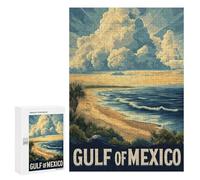 300 PCS Jigsaw Puzzles Gulf of Mexico Beach Scene Jigsaw for Teenagerss Precision Cutting Fun Activities at Home Challenging Game And Family Play 300 PCS