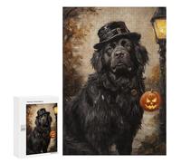 300 PCS Jigsaw Puzzles Halloween Black Dog Art Print Jigsaw Puzzles for Teenagers Stress Reliever Train Your Brain And Hands Learning Educational Toys 300 PCS
