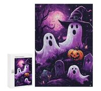 300 PCS Jigsaw Puzzles Halloween Ghosts And Pumpkins-1 Adult Jigsaw Puzzles Enhance Memory Educational Challenge Toys Educational Games 300 PCS