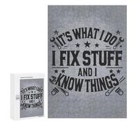 300 PCS Jigsaw Puzzles I Fix Stuff And I Know Things - Mechanic Engineer Humor Jigsaw for Teenagerss Precision Cutting Fun Activities at Home Challenging Game And Family Play 300 PCS