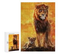 300 PCS Jigsaw Puzzles Icon Family Lion Jigsaw for Teenagerss Precision Cutting Fun Activities at Home Challenging Game And Family Play 300 PCS