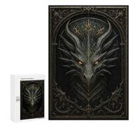 300 PCS Jigsaw Puzzles Infernal Dragon Head - Gothic Demon Beast Poster Jigsaw Puzzles for Teenagerss But Fun And Humorous Every Piece Is Unique - Learning Educational Toys 300 PCS