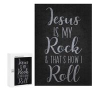 300 PCS Jigsaw Puzzles- Jesus Is My Rock, Thats How I Roll Jigsaw for Adults Relaxing Games Staycation Kill Time Deal As Gifts for The Whole Family 300 PCS