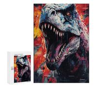 300 PCS Jigsaw Puzzles- Jurassic Beast T-Rex Art Print Puzzle For Teenagers Family Activities for Birthday, Chrismas Unique Birthday And Gifts 300 PCS