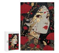 300 PCS Jigsaw Puzzles Kintsugi Japanese Woman Jigsaw for Teenagerss Precision Cutting Fun Activities at Home Challenging Game And Family Play 300 PCS