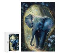 300 PCS Jigsaw Puzzles- Little Cute Elephant Jigsaw for Adults Relaxing Games Staycation Kill Time Deal As Gifts for The Whole Family 300 PCS