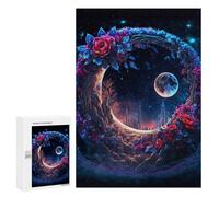 300 PCS Jigsaw Puzzles- Magical Moonlit Garden Jigsaw for Adults Relaxing Games Staycation Kill Time Deal As Gifts for The Whole Family 300 PCS