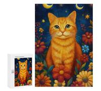 300 PCS Jigsaw Puzzles Magical Night Garden Cat -1 Jigsaw Puzzles for Teenagers Stress Reliever Train Your Brain And Hands Learning Educational Toys 300 PCS