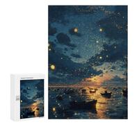 300 PCS Jigsaw Puzzles Magical Twilight Sea Adult Jigsaw Puzzles Enhance Memory Educational Challenge Toys Educational Games 300 PCS