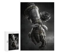 300 PCS Jigsaw Puzzles Medieval Knight's Armor Holding Black Rose Adult Jigsaw Puzzles Enhance Memory Educational Challenge Toys Educational Games 300 PCS