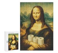 300 PCS Jigsaw Puzzles Monumental Mona Lisa with Toilet Paper Jigsaw Puzzles for Teenagers Stress Reliever Train Your Brain And Hands Learning Educational Toys 300 PCS