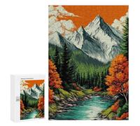 300 PCS Jigsaw Puzzles Mountain River Scenery Jigsaw Puzzles for Teenagers Stress Reliever Train Your Brain And Hands Learning Educational Toys 300 PCS