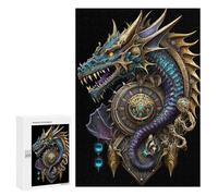 300 PCS Jigsaw Puzzles- Mystical Golden Dragon Jigsaw for Adults Relaxing Games Staycation Kill Time Deal As Gifts for The Whole Family 300 PCS