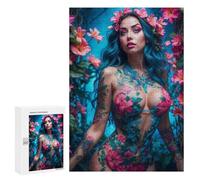 300 PCS Jigsaw Puzzles- Nude Flower Fashion Girl Jigsaw for Adults Relaxing Games Staycation Kill Time Deal As Gifts for The Whole Family 300 PCS