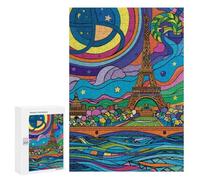 300 PCS Jigsaw Puzzles Paris Skyline Art Print Adult Jigsaw Puzzles Enhance Memory Educational Challenge Toys Educational Games 300 PCS
