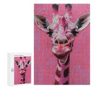 300 PCS Jigsaw Puzzles Pink Giraffe Art Print-1 Puzzles for Teenagers Enhance Memory Difficult And Challenge Brainteaser Family Games 300 PCS