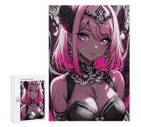 300 PCS Jigsaw Puzzles Pink-Haired Anime Angel Jigsaw for Teenagerss Precision Cutting Fun Activities at Home Challenging Game And Family Play 300 PCS