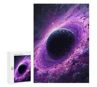 300 PCS Jigsaw Puzzles Purple Space Galaxy with Planet Jigsaws for Adults Anti-Stress Toys Staycation Kill Time Parent-child Interaction 300 PCS