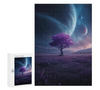 300 PCS Jigsaw Puzzles- Purple Tree in Space Field Puzzle For Teenagers Family Activities for Birthday, Chrismas Unique Birthday And Gifts 300 PCS