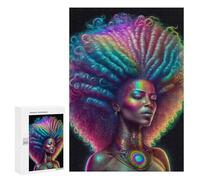 300 PCS Jigsaw Puzzles- Rainbow Afro Goddess Jigsaw for Adults Relaxing Games Staycation Kill Time Deal As Gifts for The Whole Family 300 PCS