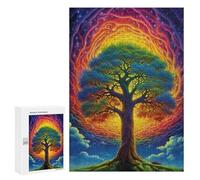 300 PCS Jigsaw Puzzles Rainbow Tree Fantasy Artwork Adult Jigsaw Puzzles Enhance Memory Educational Challenge Toys Educational Games 300 PCS