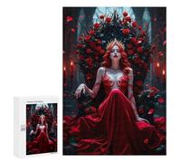 300 PCS Jigsaw Puzzles Red Queen on Throne Jigsaws for Adults Anti-Stress Toys Staycation Kill Time Parent-child Interaction 300 PCS