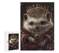 300 PCS Jigsaw Puzzles Royal Hedgehog Portrait Puzzles for Teenagers Enhance Memory Difficult And Challenge Brainteaser Family Games 300 PCS