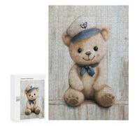 300 PCS Jigsaw Puzzles- Sailor Bear Nursery Nautical Jigsaw for Adults Relaxing Games Staycation Kill Time Deal As Gifts for The Whole Family 300 PCS