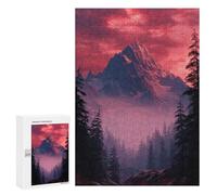 300 PCS Jigsaw Puzzles Snow-Capped Peaks at Sunset Adult Jigsaw Puzzles Enhance Memory Educational Challenge Toys Educational Games 300 PCS
