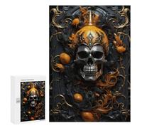 300 PCS Jigsaw Puzzles Spooky Skull Artwork Jigsaw for Teenagerss Precision Cutting Fun Activities at Home Challenging Game And Family Play 300 PCS