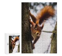300 PCS Jigsaw Puzzles Squirrel Climbing A Tree Jigsaw for Teenagerss Precision Cutting Fun Activities at Home Challenging Game And Family Play 300 PCS