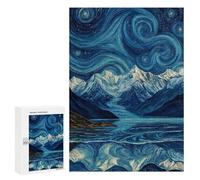 300 PCS Jigsaw Puzzles Starry Night Mountain Reflections -6 Jigsaw Puzzles for Teenagers Stress Reliever Train Your Brain And Hands Learning Educational Toys 300 PCS