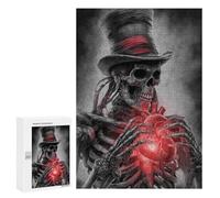 300 PCS Jigsaw Puzzles Steampunk Skeleton with Heart Jigsaw Puzzles for Teenagers Stress Reliever Train Your Brain And Hands Learning Educational Toys 300 PCS