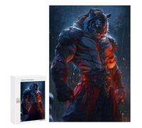 300 PCS Jigsaw Puzzles Tiger Warrior Armor Fantasy Artwork Jigsaws for Adults Anti-Stress Toys Staycation Kill Time Parent-child Interaction 300 PCS