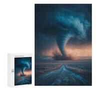 300 PCS Jigsaw Puzzles Tornado Approaching Road-1 Adult Jigsaw Puzzles Enhance Memory Educational Challenge Toys Educational Games 300 PCS