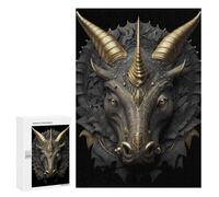 300 PCS Jigsaw Puzzles Triceratops Dinosaur Art Jigsaw for Teenagerss Precision Cutting Fun Activities at Home Challenging Game And Family Play 300 PCS