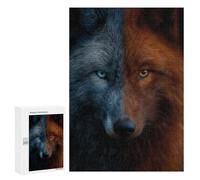 300 PCS Jigsaw Puzzles Two-faced Wolf Unique Coloration Jigsaws for Adults Puzzle For Family Fun Difficult And Challenge Educational Family Game 300 PCS